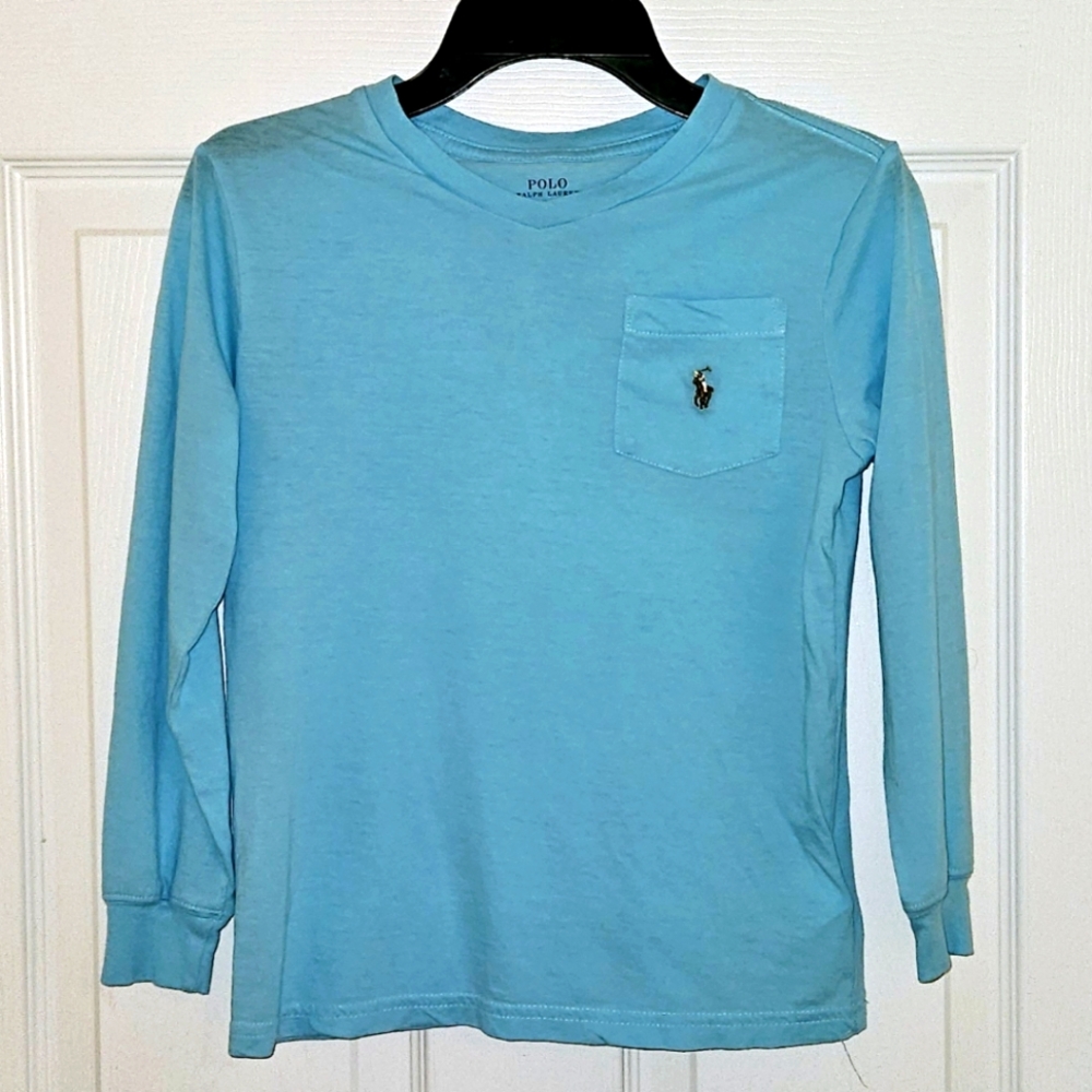 Polo by Ralph Lauren long sleeve light t, turquoise, size 6, excellent condition